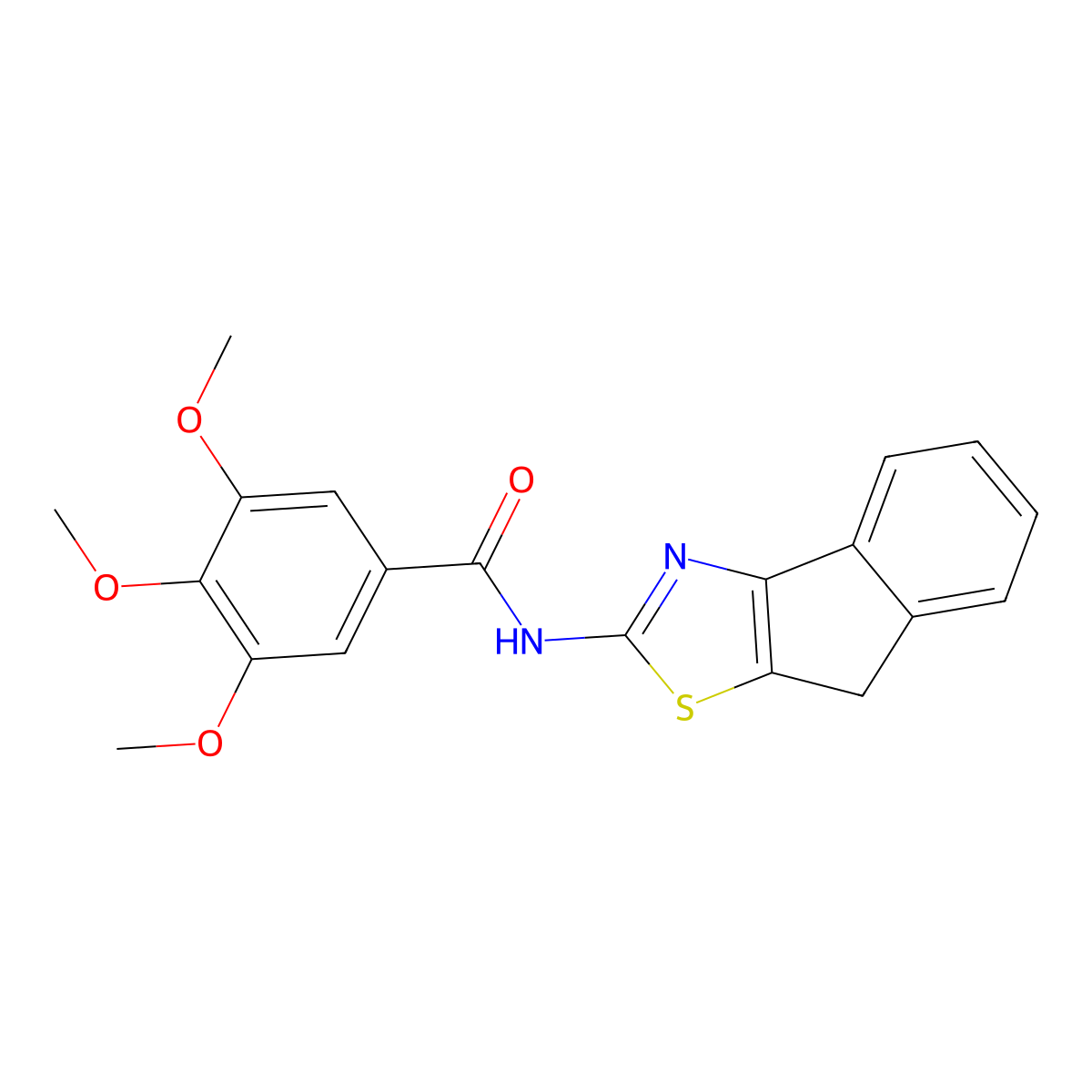 N-(8H-indeno[1,2-d]thiazol-2-yl)-3,4,5-trimethoxybenzamide molecular structure, CAS 681158-09-8