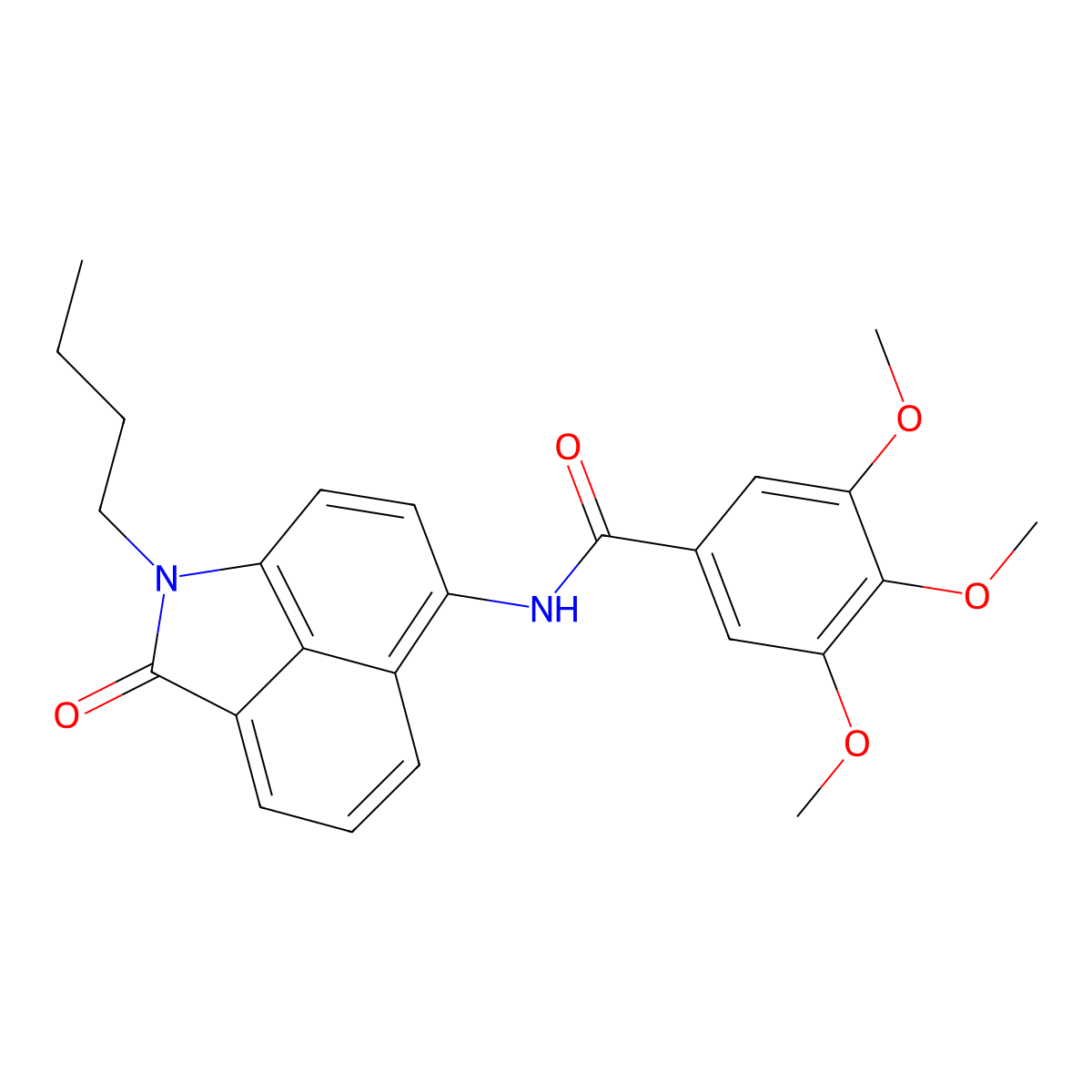 N-(1-butyl-2-oxo-1,2-dihydrobenzo[cd]indol-6-yl)-3,4,5-trimethoxybenzamide molecular structure, CAS 681158-11-2
