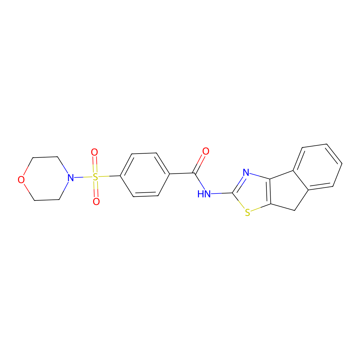 N-(8H-indeno[1,2-d]thiazol-2-yl)-4-(morpholinosulfonyl)benzamide molecular structure, CAS 681158-56-5