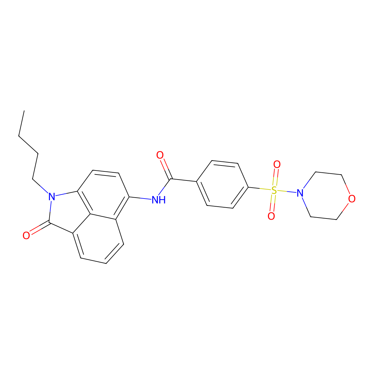 N-(1-butyl-2-oxo-1,2-dihydrobenzo[cd]indol-6-yl)-4-(morpholinosulfonyl)benzamide molecular structure, CAS 681158-58-7