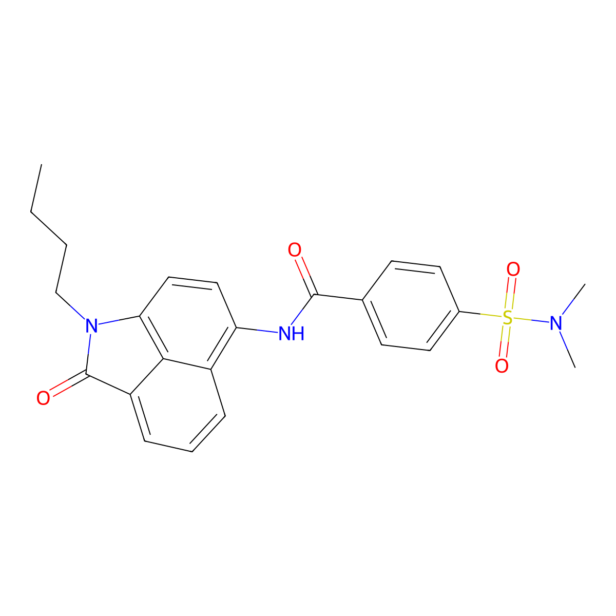 N-(1-butyl-2-oxo-1,2-dihydrobenzo[cd]indol-6-yl)-4-(N,N-dimethylsulfamoyl)benzamide molecular structure, CAS 681158-71-4
