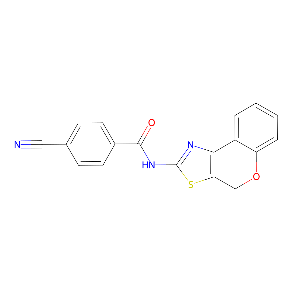 N-(4H-chromeno[4,3-d]thiazol-2-yl)-4-cyanobenzamide molecular structure, CAS 681158-95-2