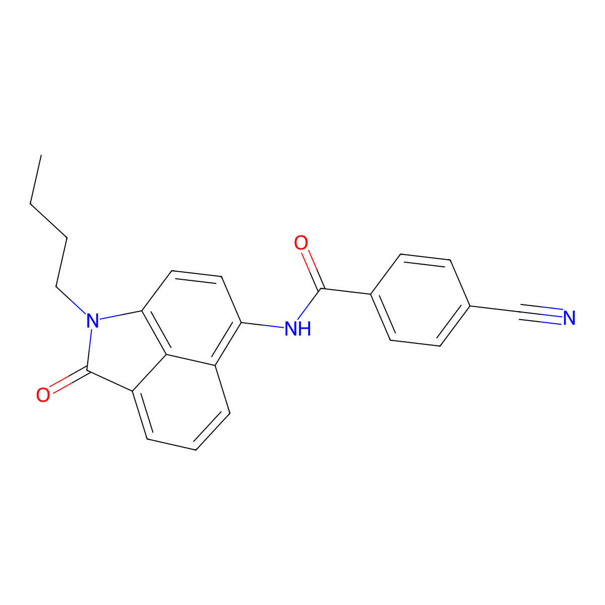 N-(1-butyl-2-oxo-1,2-dihydrobenzo[cd]indol-6-yl)-4-cyanobenzamide molecular structure, CAS 681158-98-5