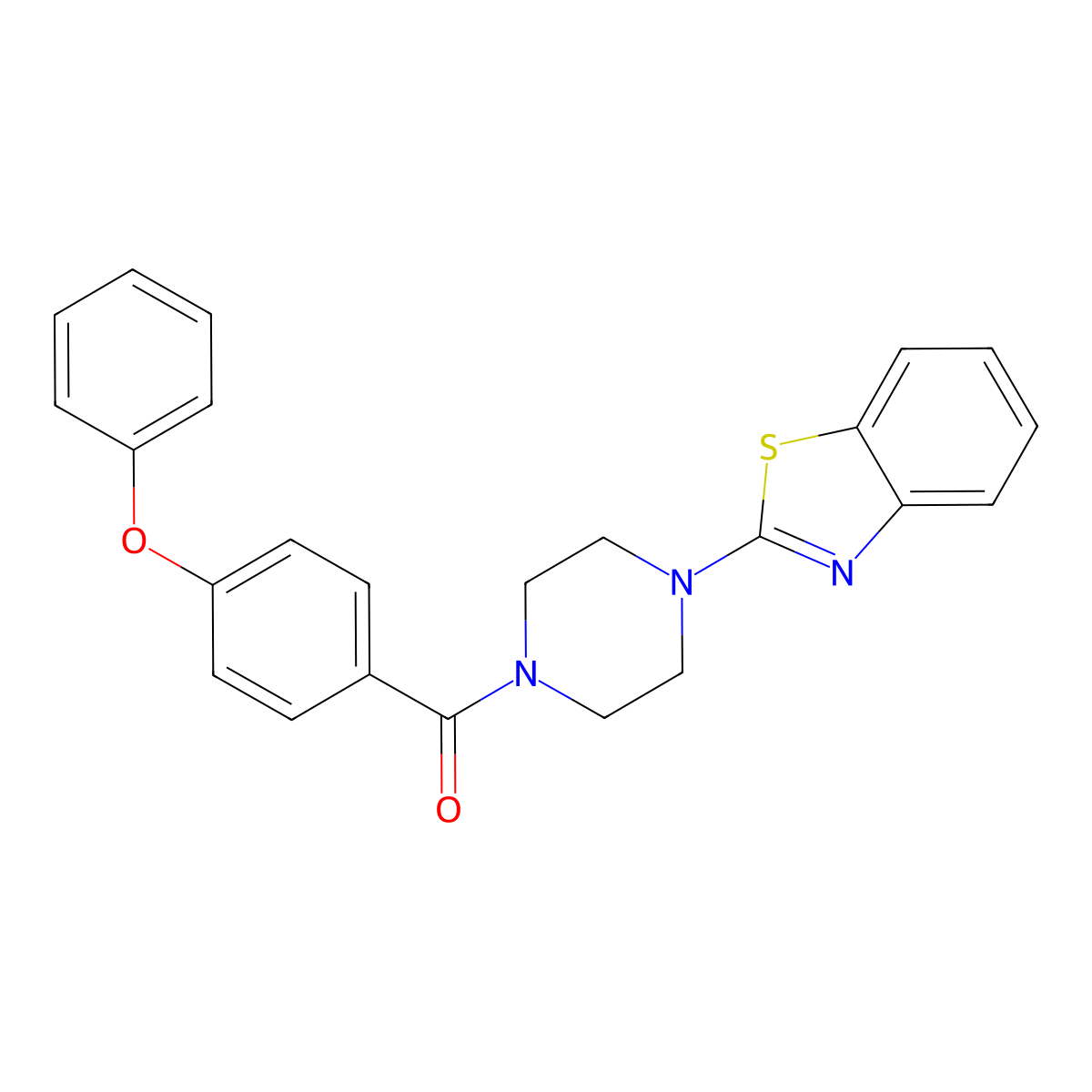 (4-(Benzo[d]thiazol-2-yl)piperazin-1-yl)(4-phenoxyphenyl)methanone molecular structure, CAS 681159-28-4