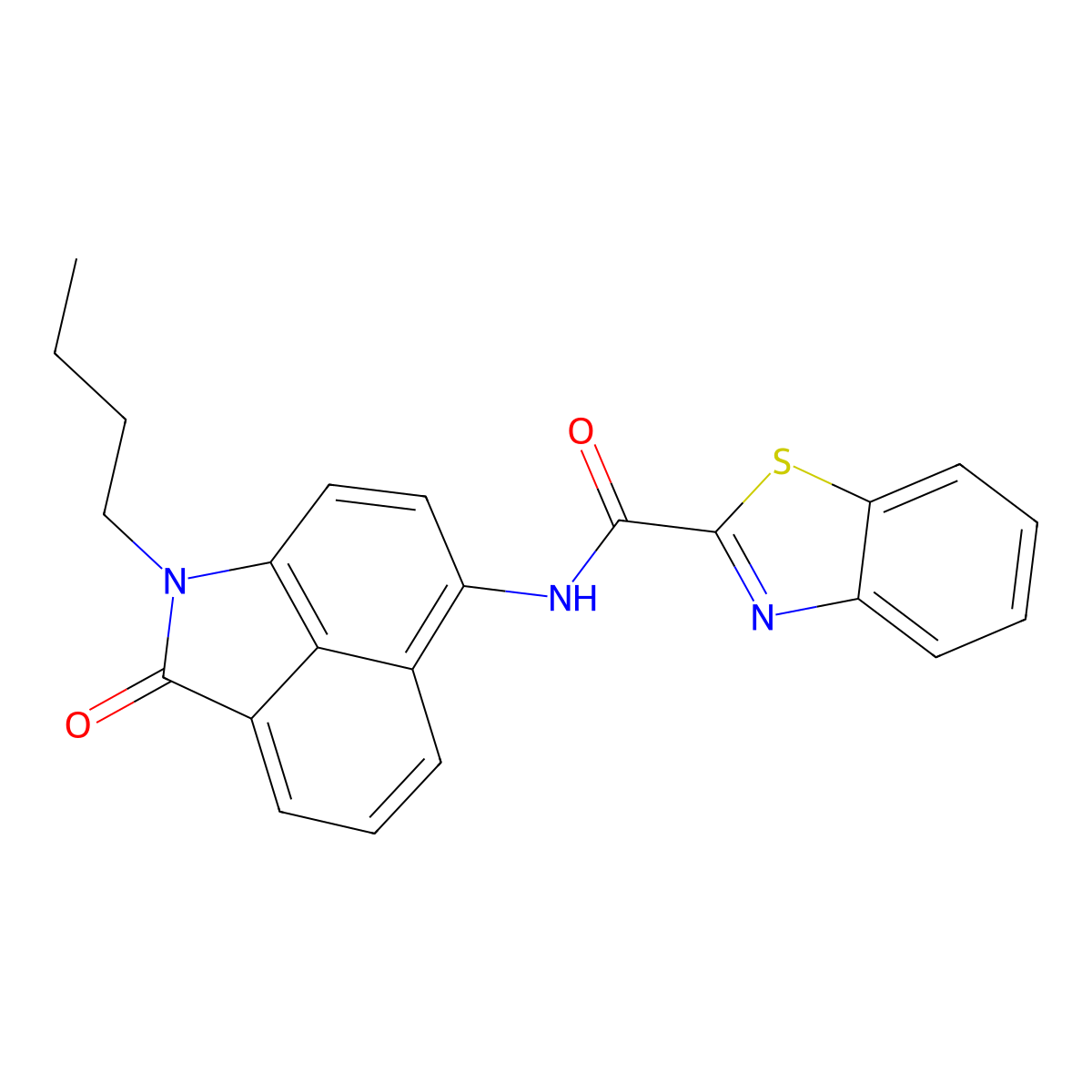 N-(1-butyl-2-oxo-1,2-dihydrobenzo[cd]indol-6-yl)benzo[d]thiazole-2-carboxamide molecular structure, CAS 681159-67-1