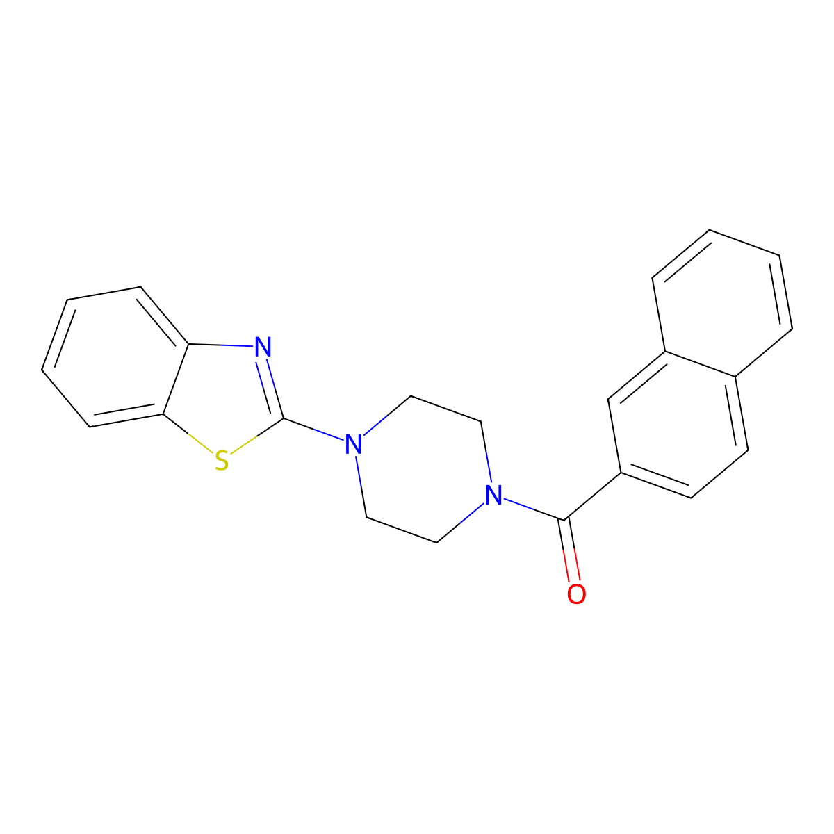 (4-(Benzo[d]thiazol-2-yl)piperazin-1-yl)(naphthalen-2-yl)methanone molecular structure, CAS 681159-70-6