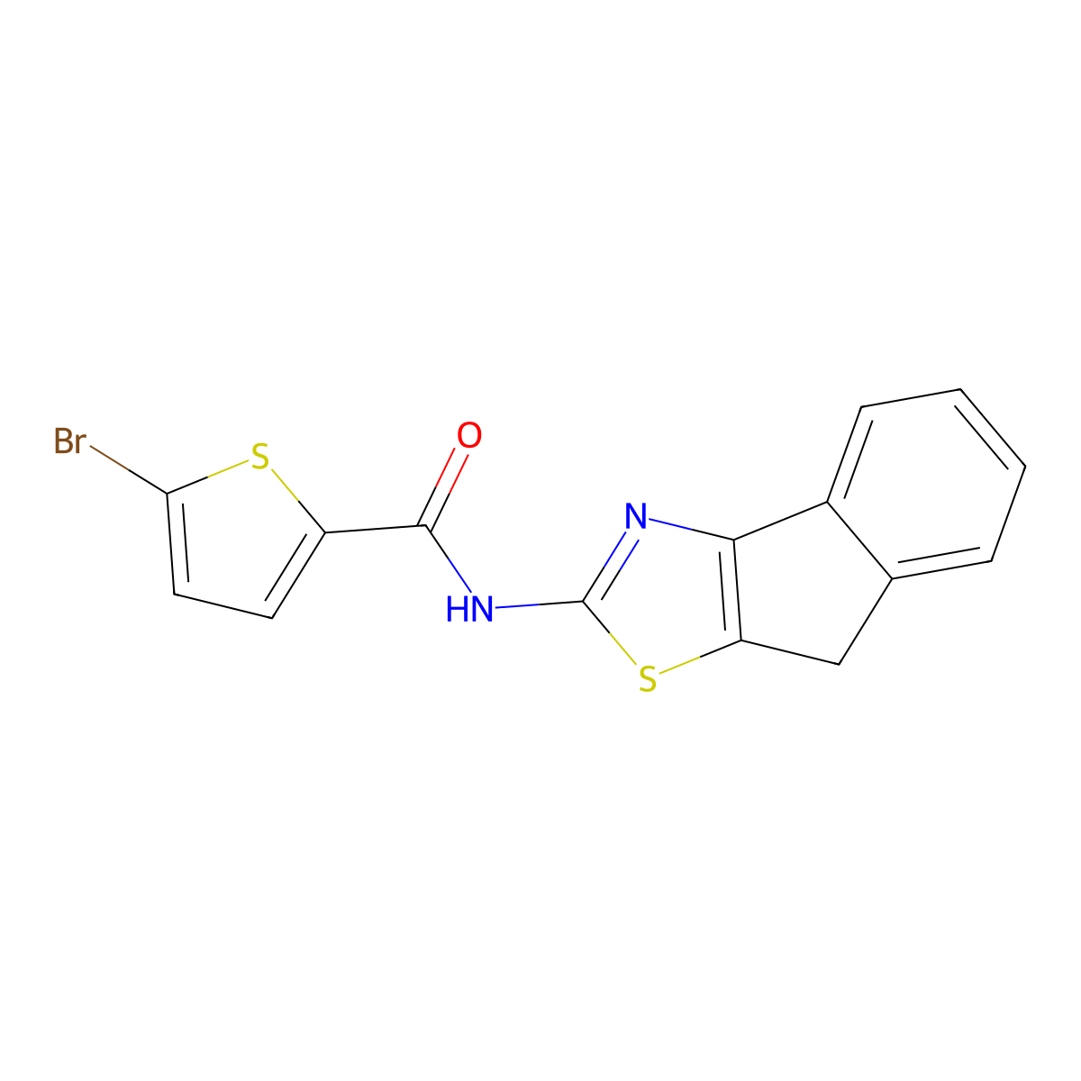 5-bromo-N-(4H-indeno[1,2-d][1,3]thiazol-2-yl)thiophene-2-carboxamide molecular structure, CAS 681159-86-4