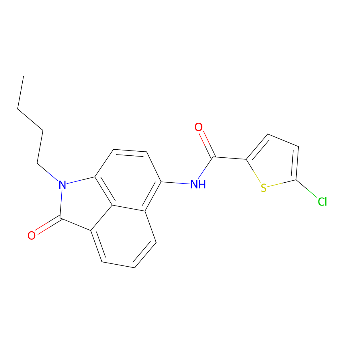 N-(1-butyl-2-oxo-1,2-dihydrobenzo[cd]indol-6-yl)-5-chlorothiophene-2-carboxamide molecular structure, CAS 681159-94-4