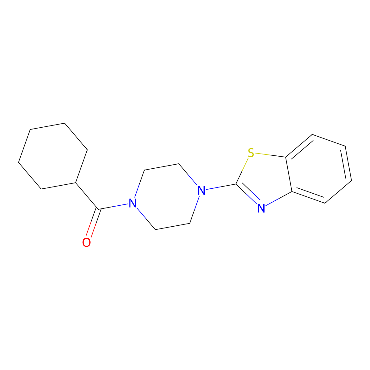 (4-(Benzo[d]thiazol-2-yl)piperazin-1-yl)(cyclohexyl)methanone molecular structure, CAS 681161-90-0