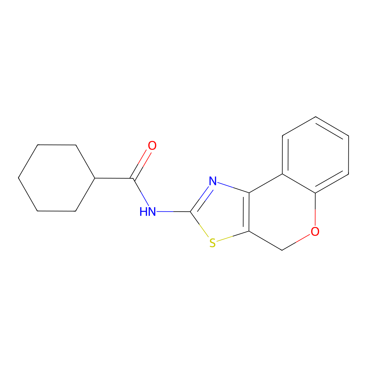 N-{4H-chromeno[4,3-d][1,3]thiazol-2-yl}cyclohexanecarboxamide molecular structure, CAS 681161-91-1