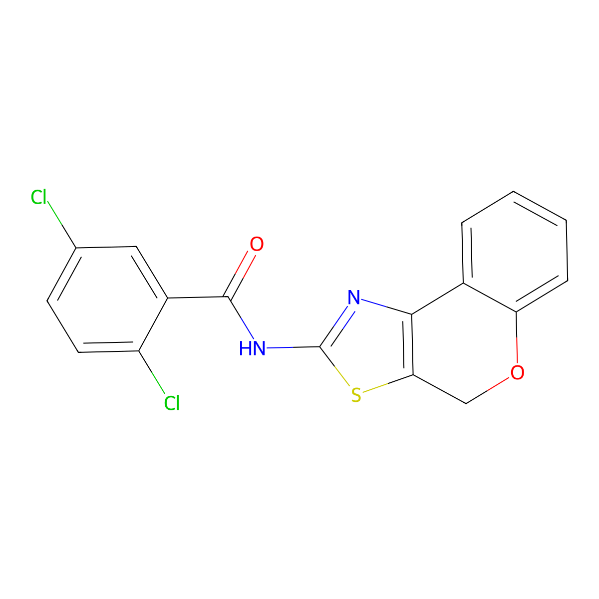 2,5-dichloro-N-(4H-chromeno[4,3-d]thiazol-2-yl)benzamide molecular structure, CAS 681162-05-0
