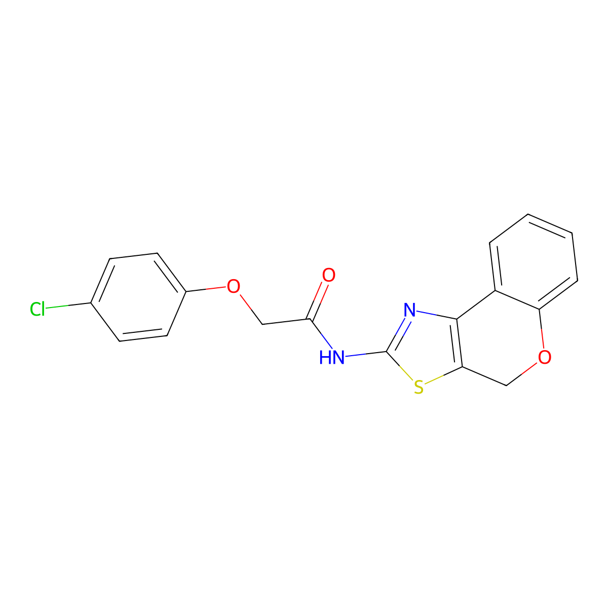 2-(4-chlorophenoxy)-N-(4H-chromeno[4,3-d]thiazol-2-yl)acetamide molecular structure, CAS 681162-26-5