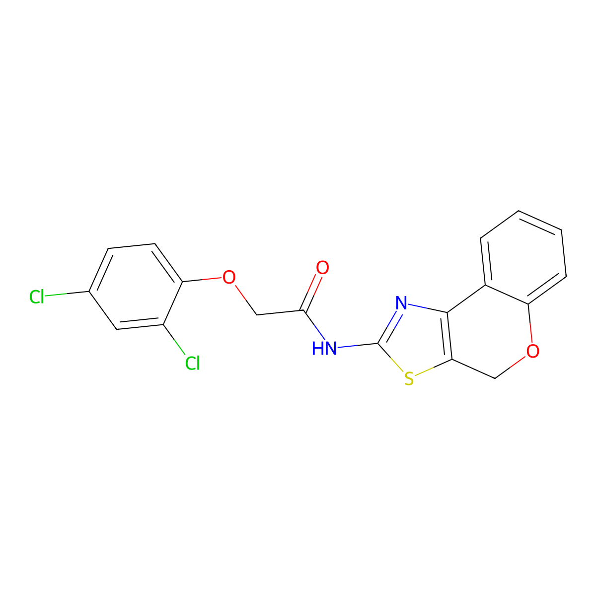 N-(4H-chromeno[4,3-d]thiazol-2-yl)-2-(2,4-dichlorophenoxy)acetamide molecular structure, CAS 681162-32-3