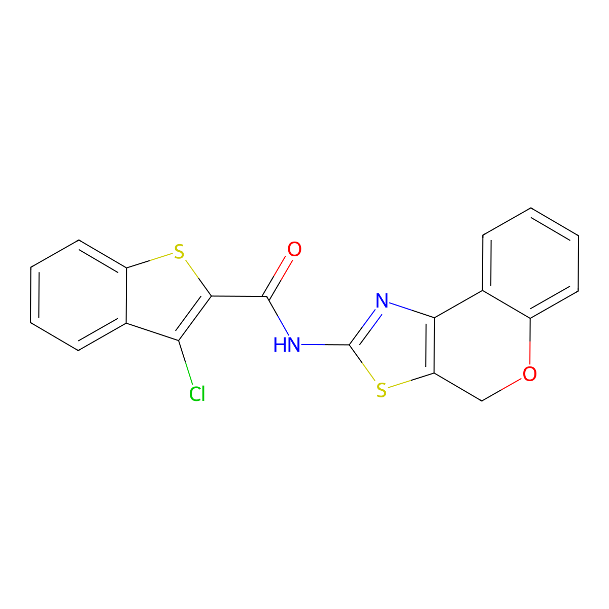 3-chloro-N-(4H-chromeno[4,3-d]thiazol-2-yl)benzo[b]thiophene-2-carboxamide molecular structure, CAS 681162-39-0