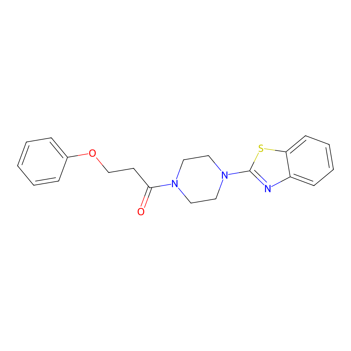 1-[4-(1,3-Benzothiazol-2-yl)piperazin-1-yl]-3-phenoxypropan-1-one molecular structure, CAS 681163-02-0
