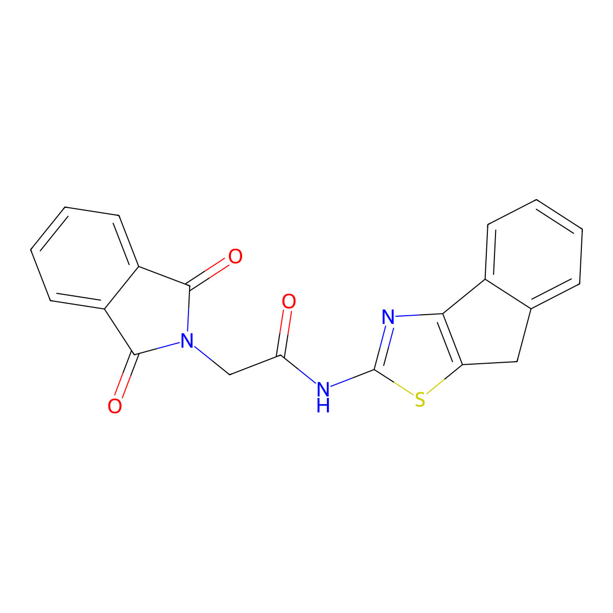 2-(1,3-dioxoisoindolin-2-yl)-N-(8H-indeno[1,2-d]thiazol-2-yl)acetamide molecular structure, CAS 681163-32-6