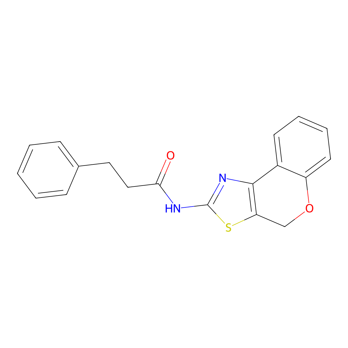 N-(4H-chromeno[4,3-d]thiazol-2-yl)-3-phenylpropanamide molecular structure, CAS 681163-37-1