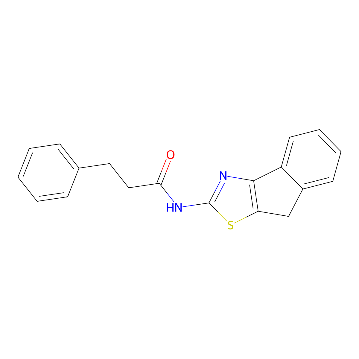 N-(8H-indeno[1,2-d]thiazol-2-yl)-3-phenylpropanamide molecular structure, CAS 681163-38-2
