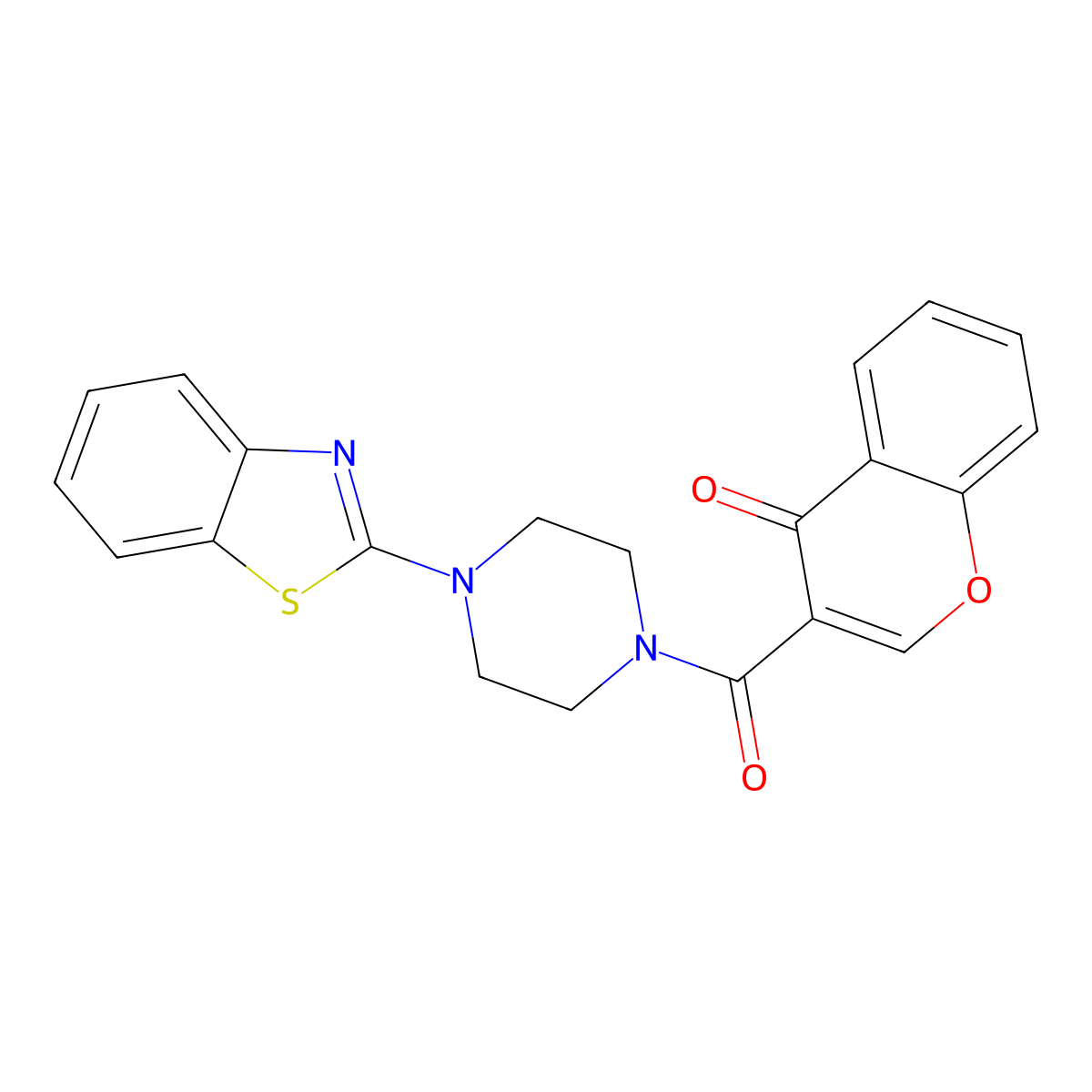 3-[4-(1,3-Benzothiazol-2-yl)piperazine-1-carbonyl]chromen-4-one molecular structure, CAS 681164-91-0