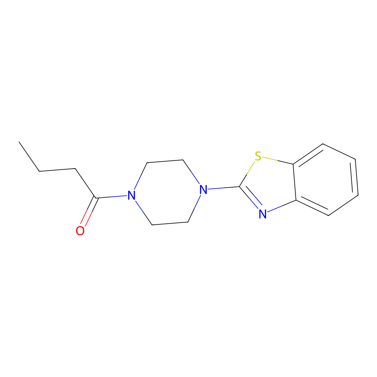 1-[4-(1,3-Benzothiazol-2-yl)piperazin-1-yl]butan-1-one molecular structure, CAS 681165-40-2
