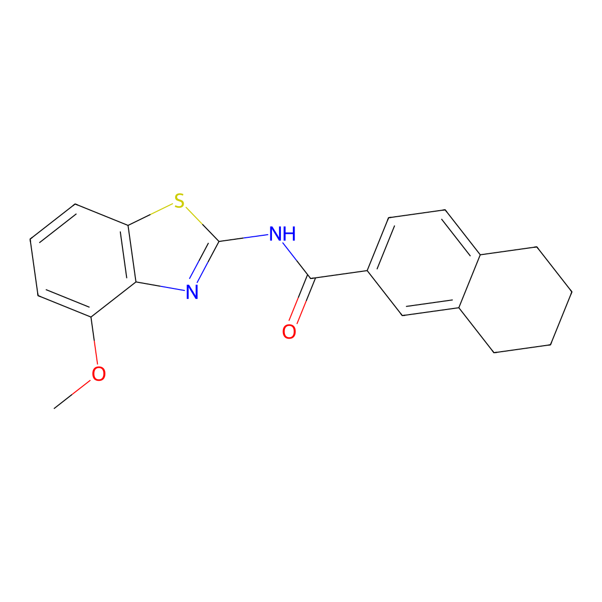 N-(4-methoxy-1,3-benzothiazol-2-yl)-5,6,7,8-tetrahydronaphthalene-2-carboxamide molecular structure, CAS 681166-24-5