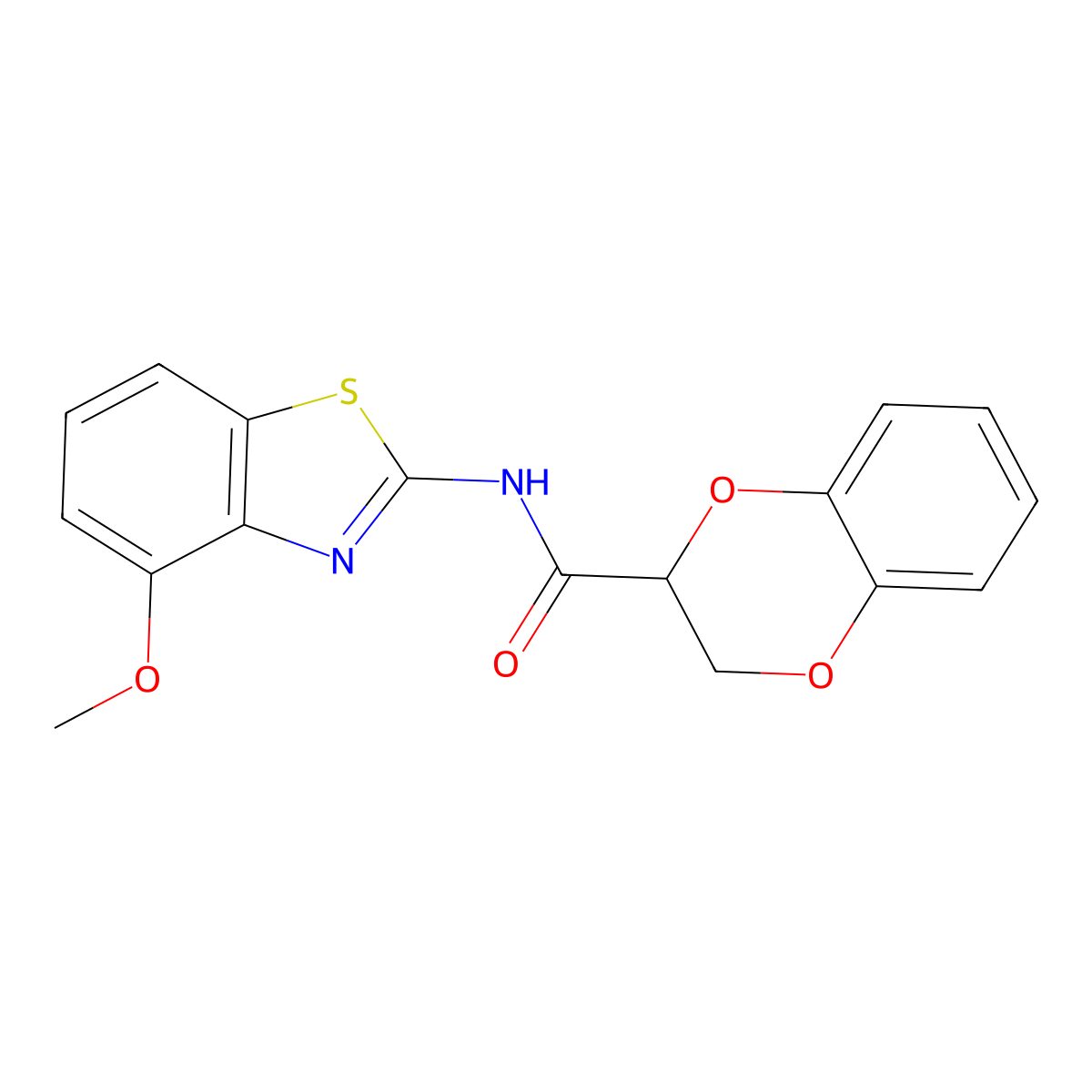 N-(4-methoxybenzo[d]thiazol-2-yl)-2,3-dihydrobenzo[b][1,4]dioxine-2-carboxamide molecular structure, CAS 681166-25-6