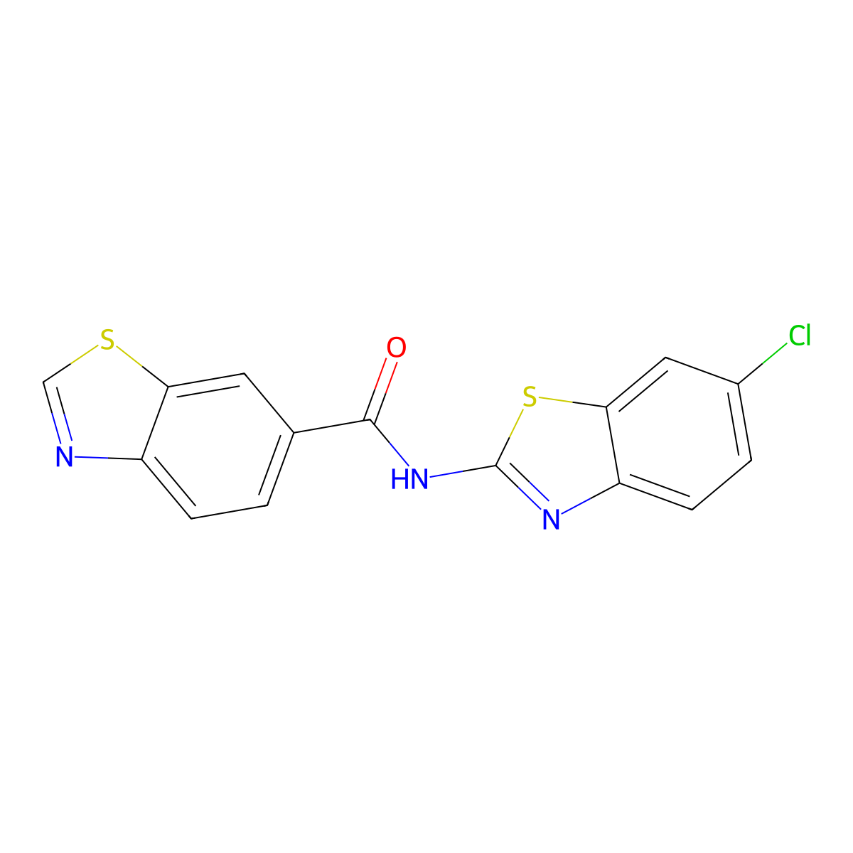 N-(6-chloro-1,3-benzothiazol-2-yl)-1,3-benzothiazole-6-carboxamide molecular structure, CAS 681166-31-4