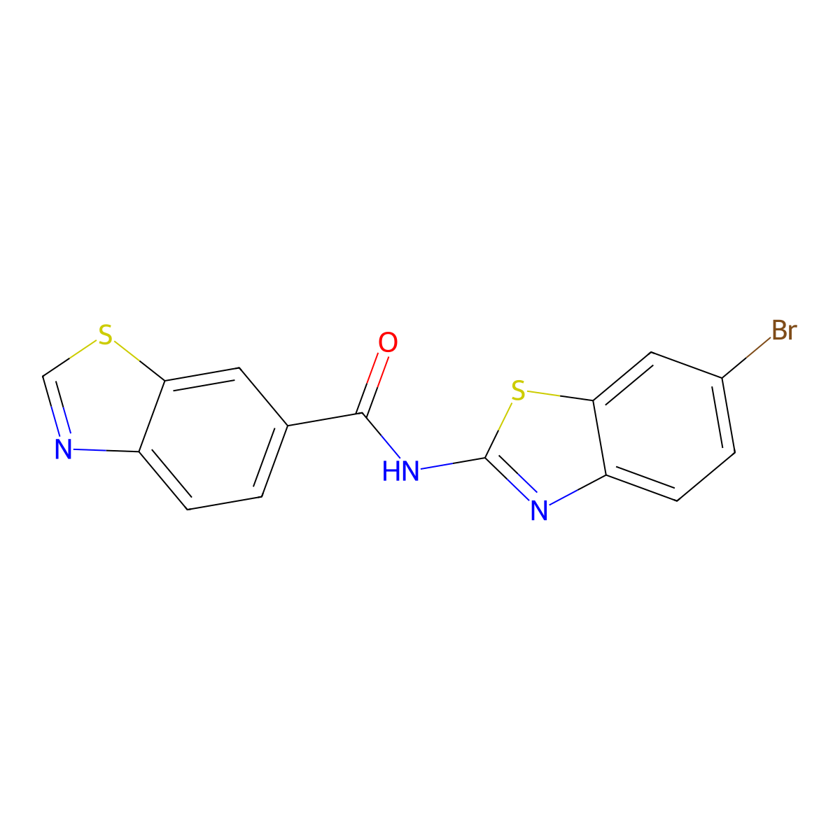 N-(6-bromo-1,3-benzothiazol-2-yl)-1,3-benzothiazole-6-carboxamide molecular structure, CAS 681166-69-8