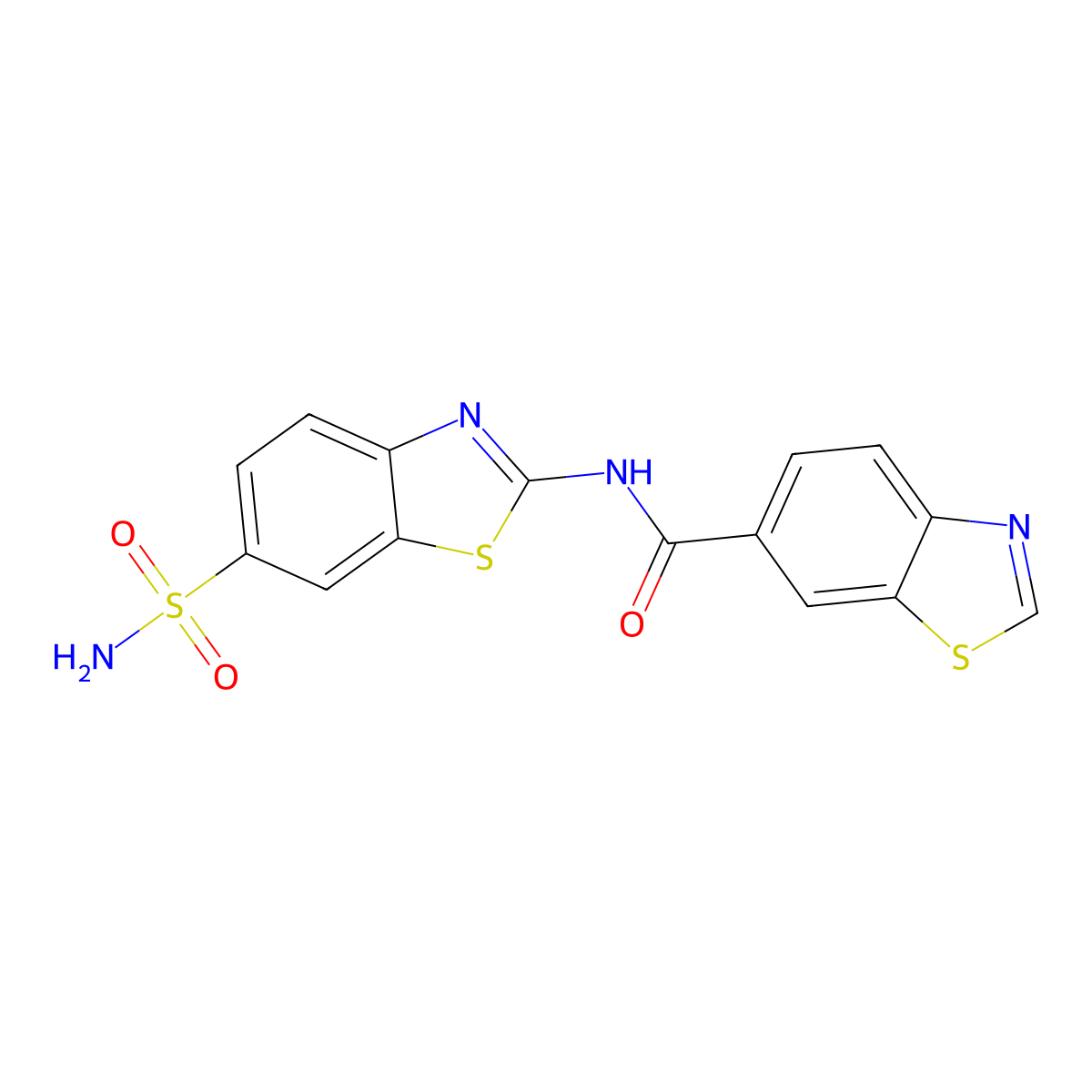 N-(6-sulfamoyl-1,3-benzothiazol-2-yl)-1,3-benzothiazole-6-carboxamide molecular structure, CAS 681166-79-0