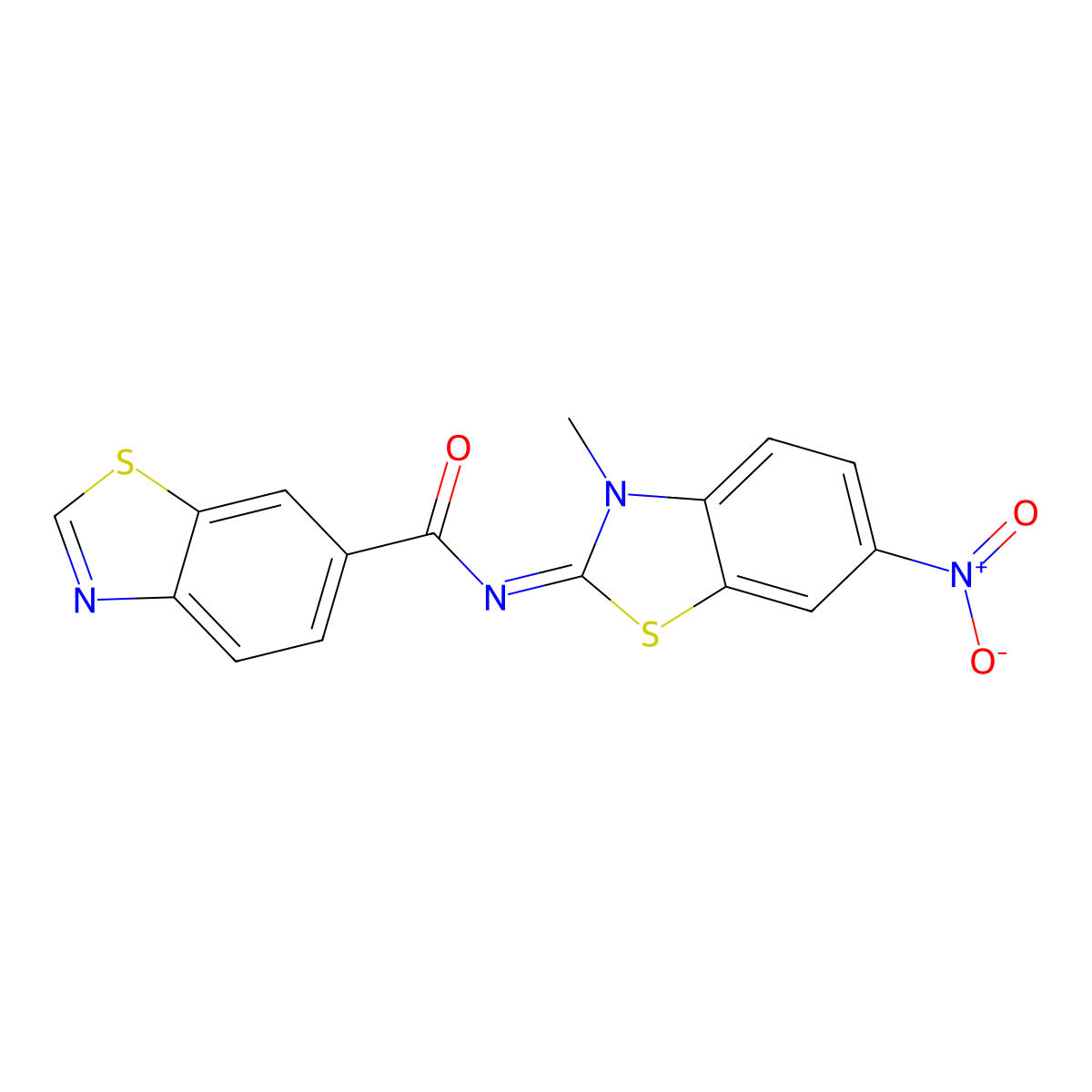 (E)-N-(3-methyl-6-nitrobenzo[d]thiazol-2(3H)-ylidene)benzo[d]thiazole-6-carboxamide molecular structure, CAS 681166-94-9