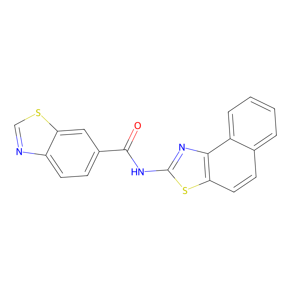 N-(naphtho[1,2-d]thiazol-2-yl)benzo[d]thiazole-6-carboxamide molecular structure, CAS 681166-97-2