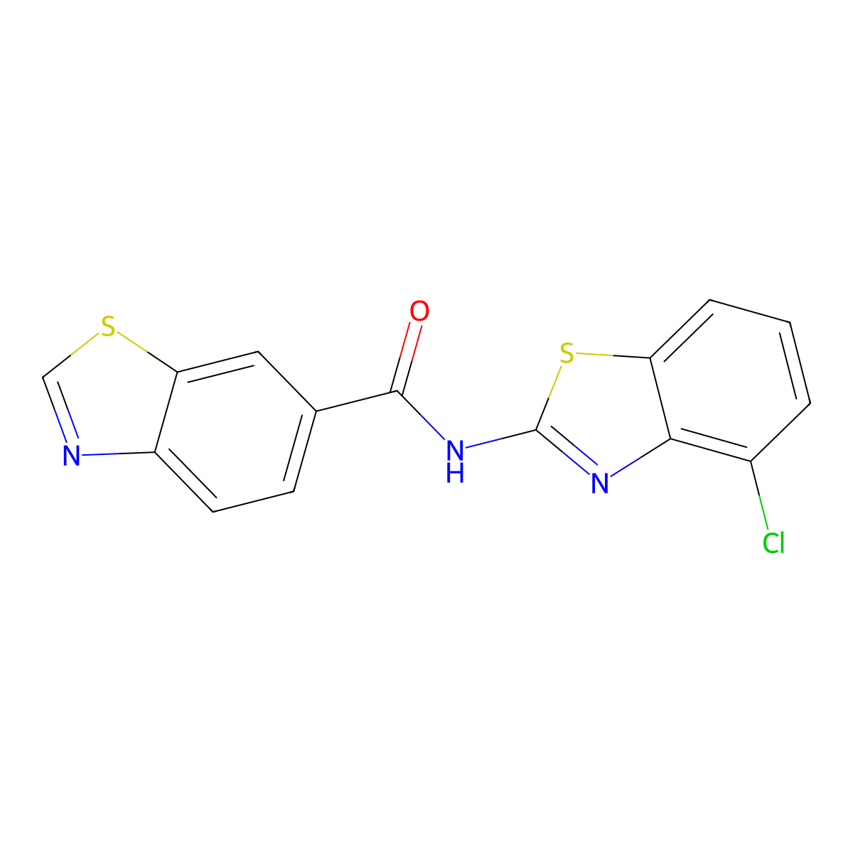 N-(4-chloro-1,3-benzothiazol-2-yl)-1,3-benzothiazole-6-carboxamide molecular structure, CAS 681167-03-3