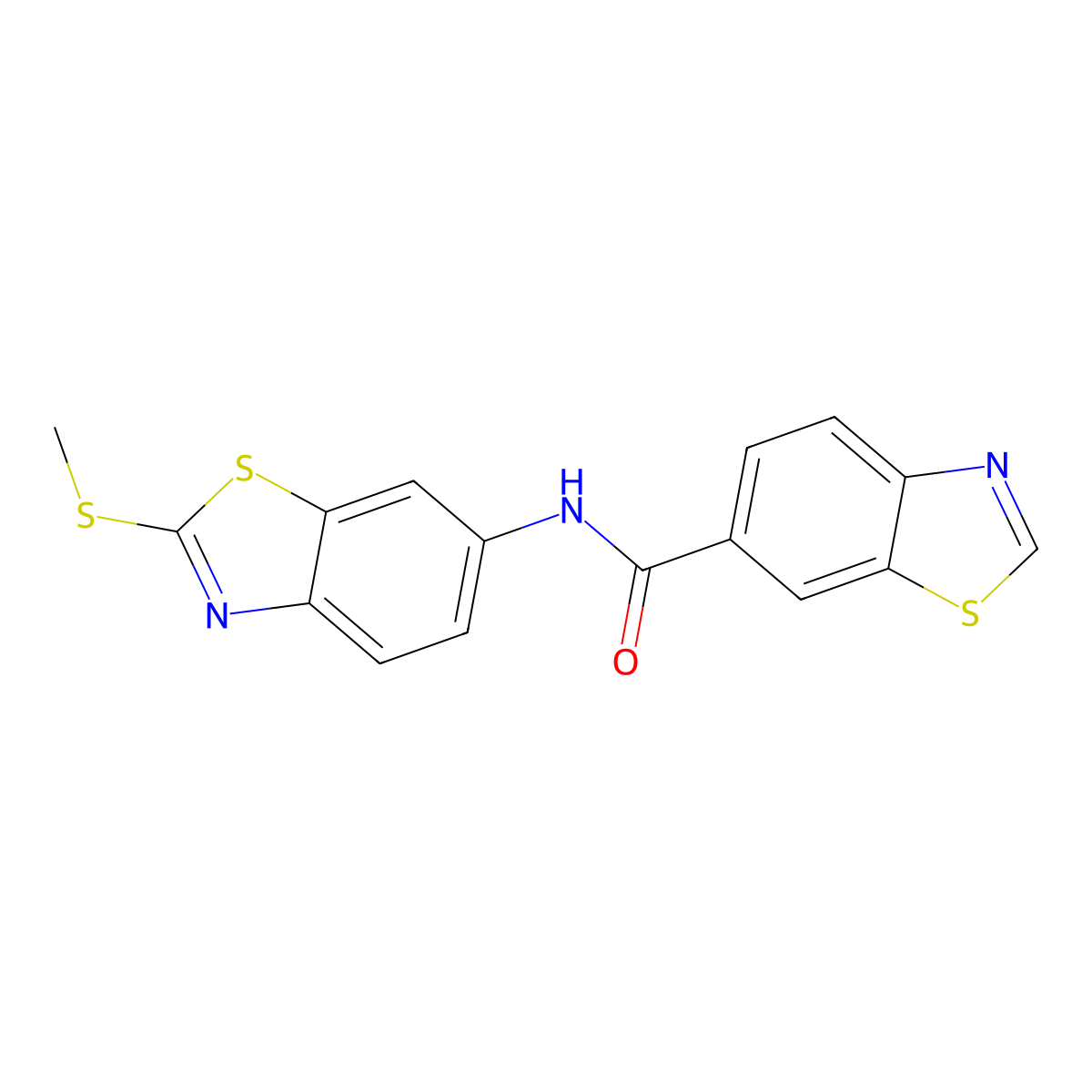 N-(2-(methylthio)benzo[d]thiazol-6-yl)benzo[d]thiazole-6-carboxamide molecular structure, CAS 681167-06-6