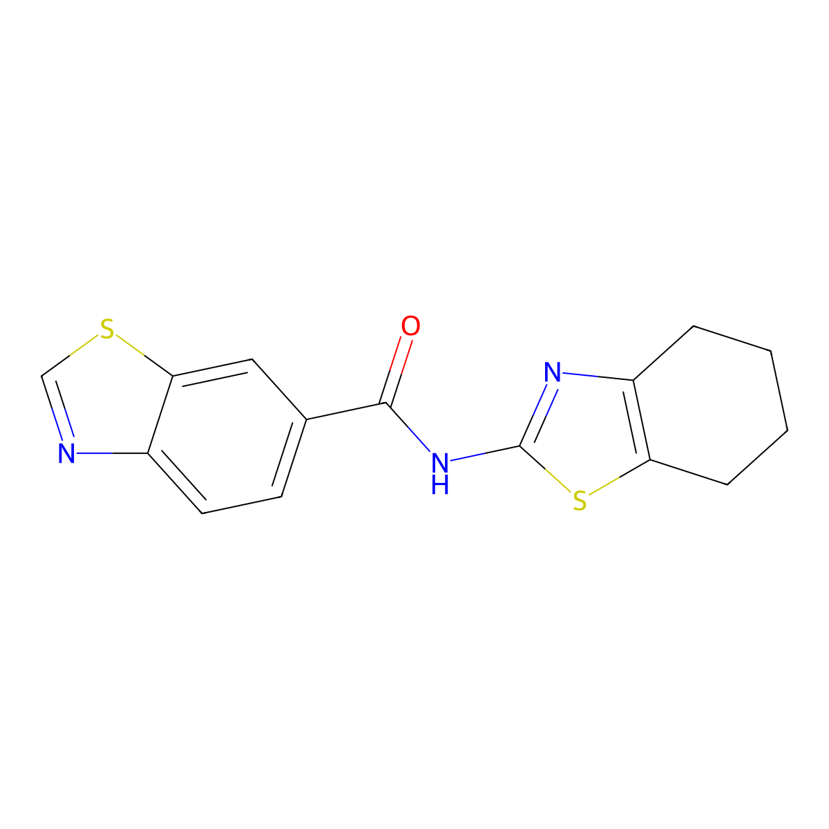 N-(4,5,6,7-tetrahydro-1,3-benzothiazol-2-yl)-1,3-benzothiazole-6-carboxamide molecular structure, CAS 681167-17-9