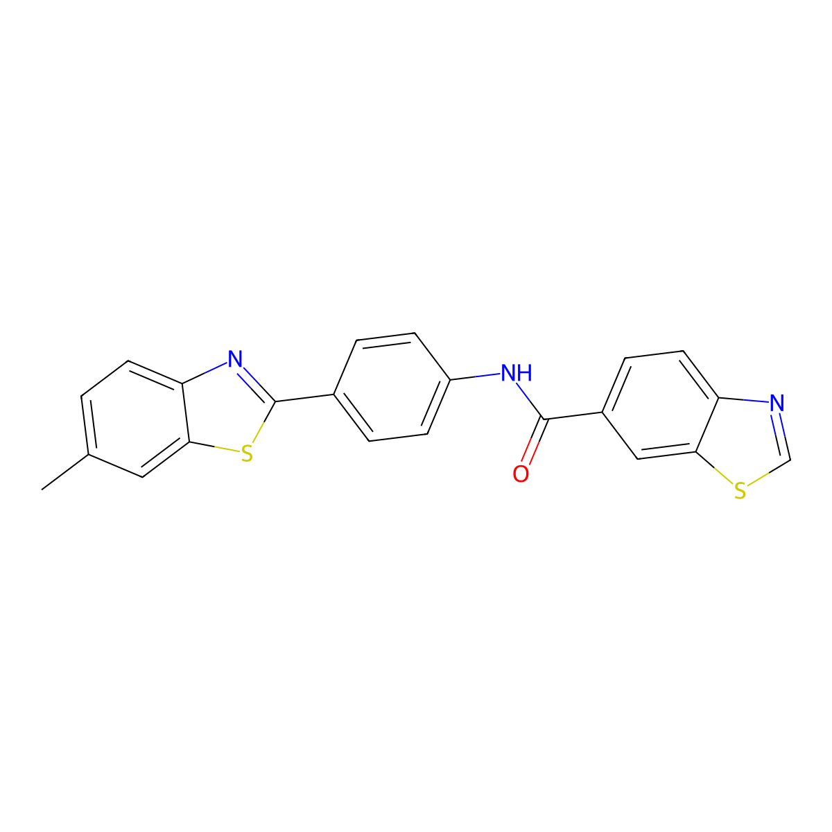 N-[4-(6-methyl-1,3-benzothiazol-2-yl)phenyl]-1,3-benzothiazole-6-carboxamide molecular structure, CAS 681167-26-0