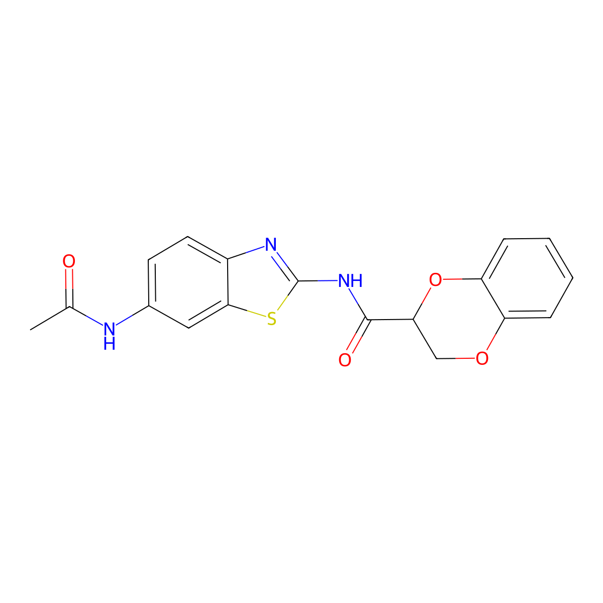 N-(6-acetamidobenzo[d]thiazol-2-yl)-2,3-dihydrobenzo[b][1,4]dioxine-2-carboxamide molecular structure, CAS 681167-33-9
