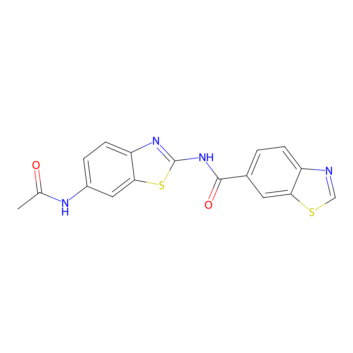 N-(6-acetamido-1,3-benzothiazol-2-yl)-1,3-benzothiazole-6-carboxamide molecular structure, CAS 681167-34-0