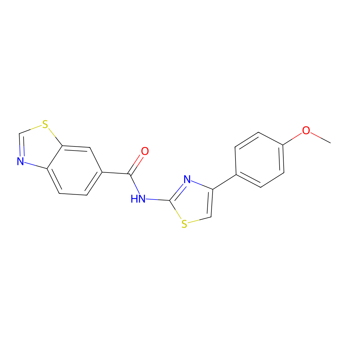 N-[4-(4-methoxyphenyl)-1,3-thiazol-2-yl]-1,3-benzothiazole-6-carboxamide molecular structure, CAS 681167-68-0