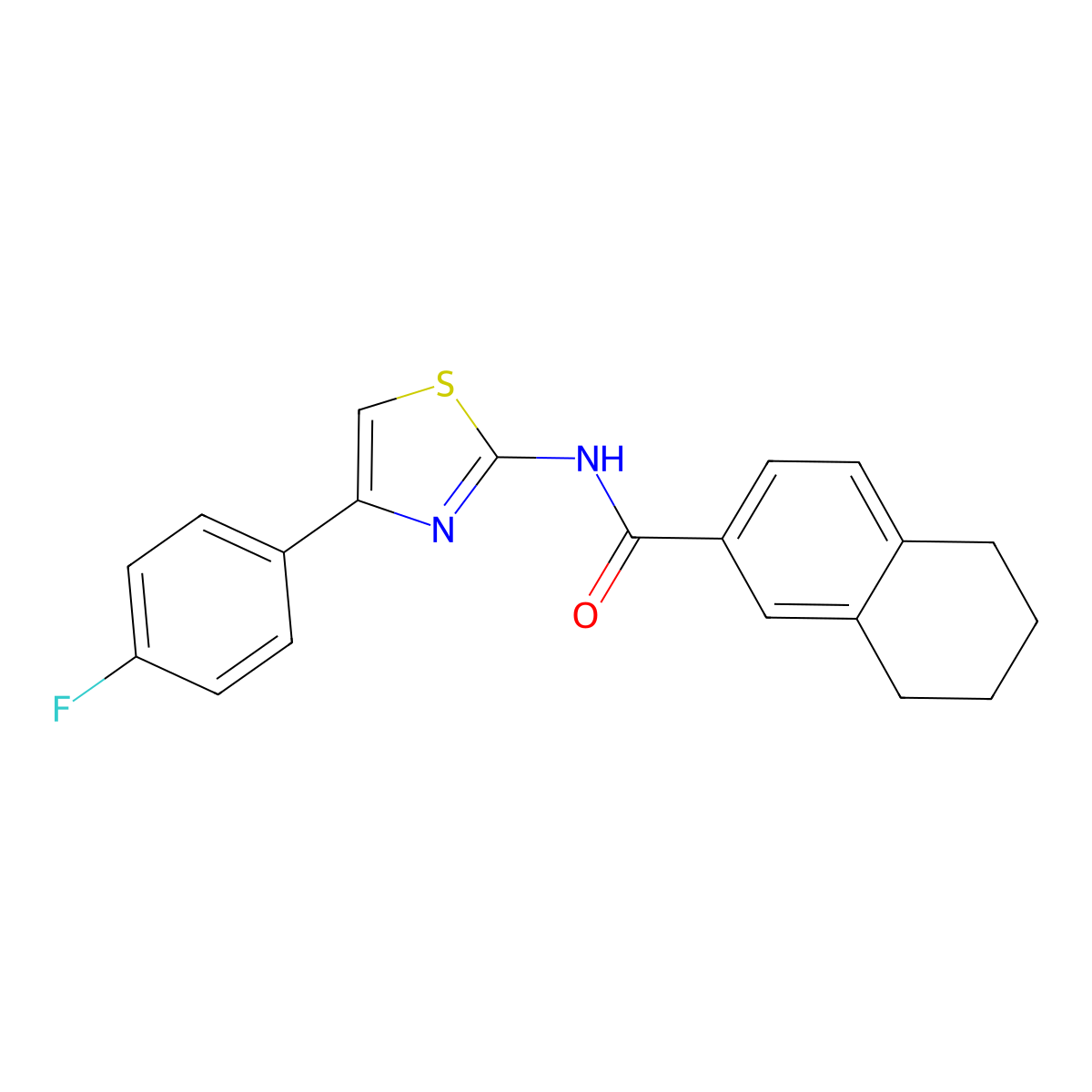 N-[4-(4-fluorophenyl)-1,3-thiazol-2-yl]-5,6,7,8-tetrahydronaphthalene-2-carboxamide molecular structure, CAS 681168-39-8