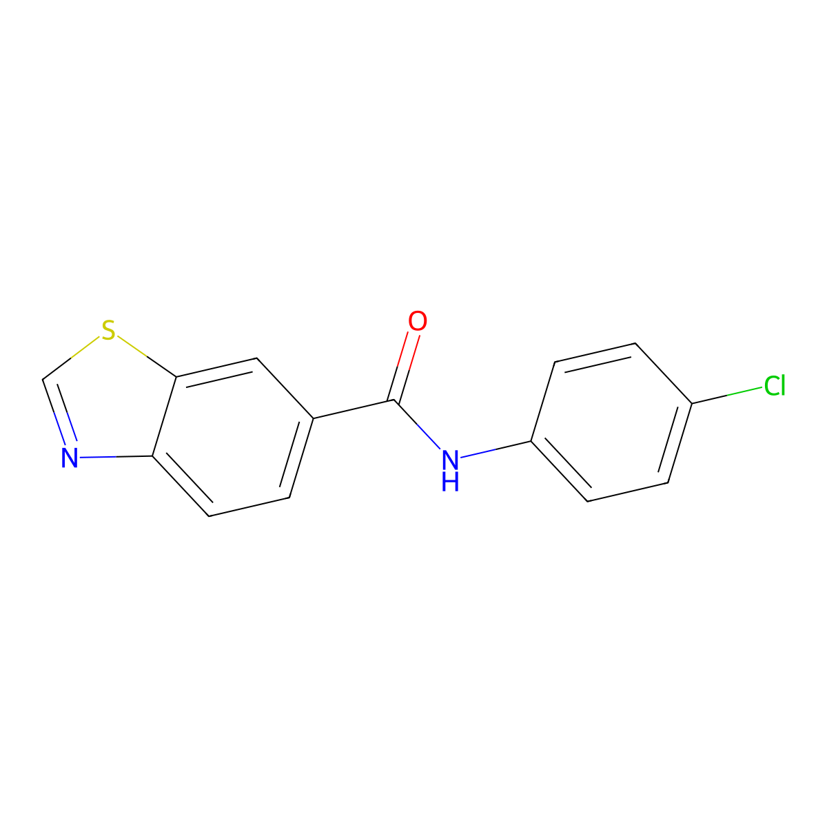 N-(4-chlorophenyl)-1,3-benzothiazole-6-carboxamide molecular structure, CAS 681168-80-9