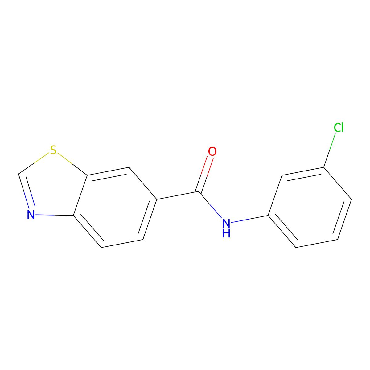 N-(3-chlorophenyl)-1,3-benzothiazole-6-carboxamide molecular structure, CAS 681168-82-1