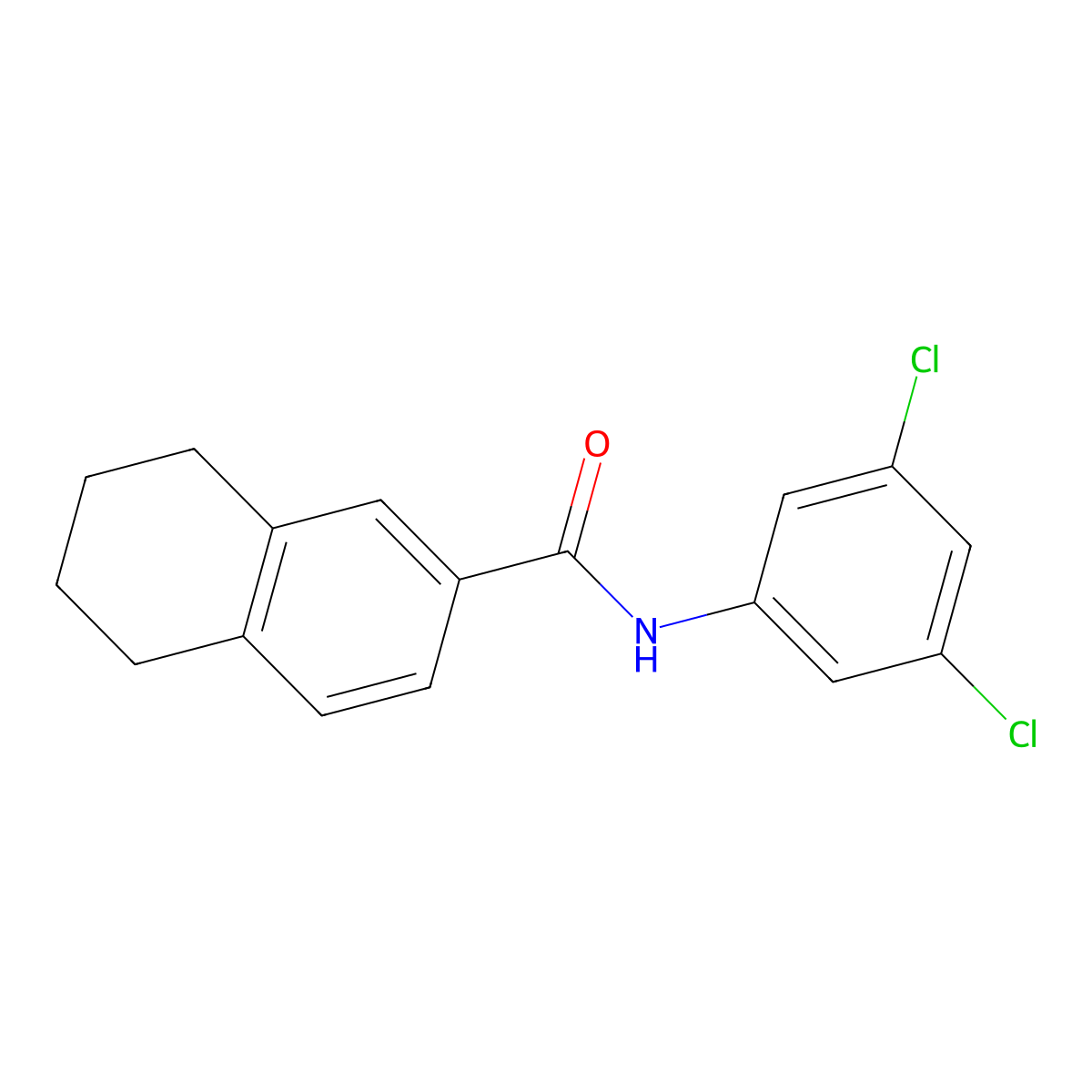 N-(3,5-dichlorophenyl)-5,6,7,8-tetrahydronaphthalene-2-carboxamide molecular structure, CAS 681168-85-4