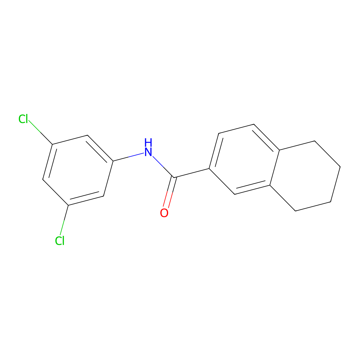 N-(3,5-dichlorophenyl)-5,6,7,8-tetrahydronaphthalene-2-carboxamide molecular structure, CAS 681168-85-4