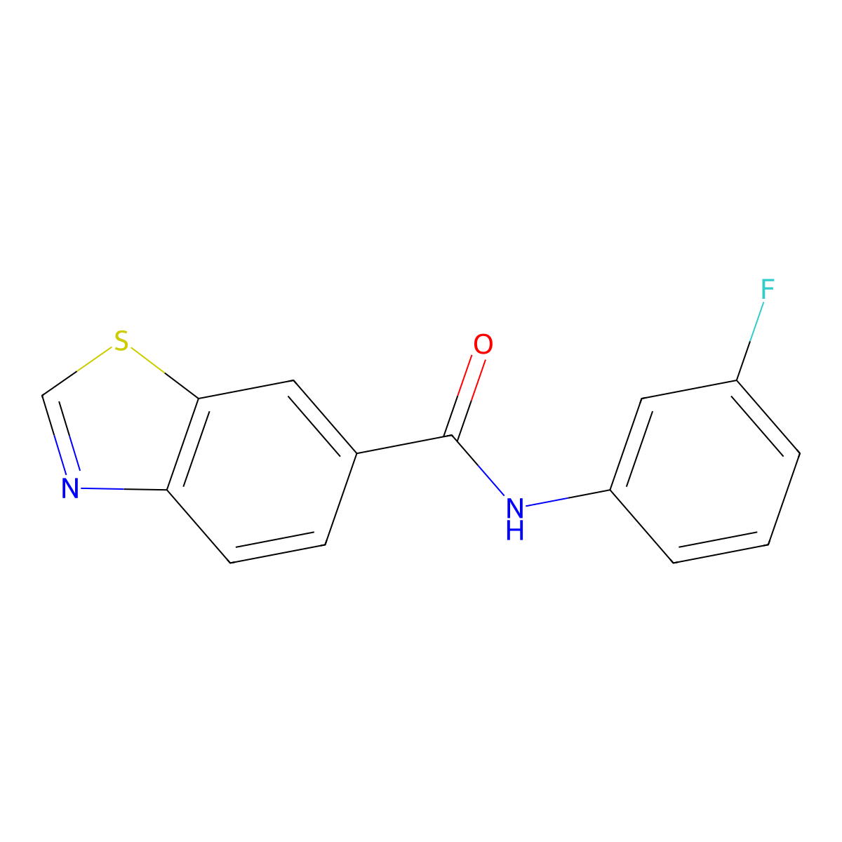 N-(3-fluorophenyl)-1,3-benzothiazole-6-carboxamide molecular structure, CAS 681168-90-1