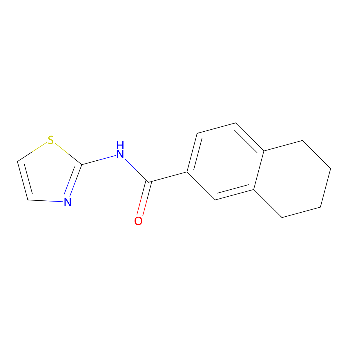 N-(thiazol-2-yl)-5,6,7,8-tetrahydronaphthalene-2-carboxamide molecular structure, CAS 681168-91-2