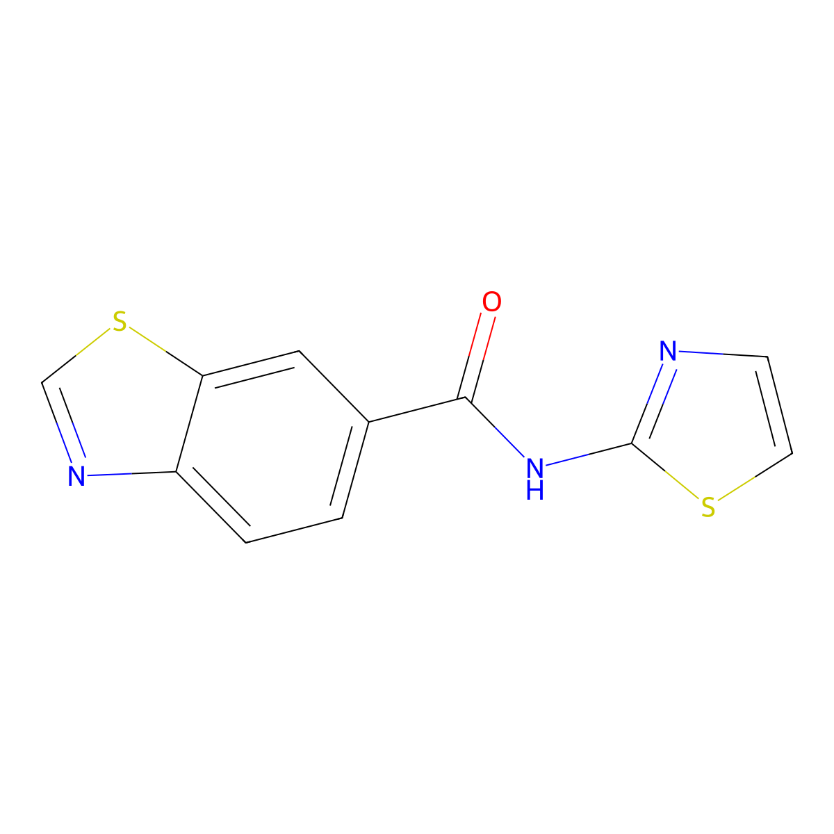 N-(1,3-thiazol-2-yl)-1,3-benzothiazole-6-carboxamide molecular structure, CAS 681168-92-3