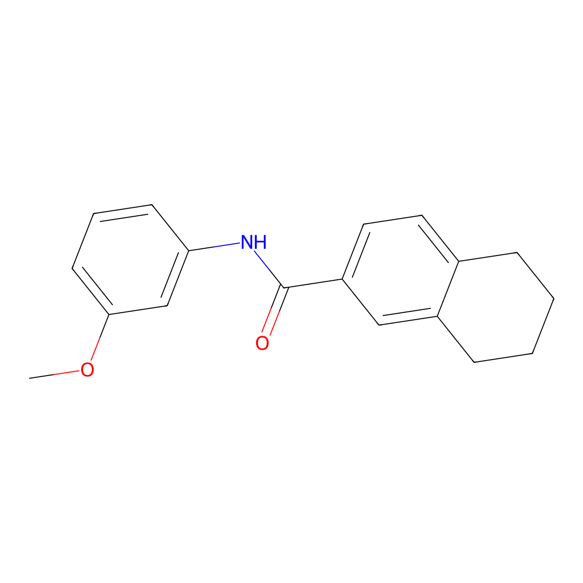 N-(3-methoxyphenyl)-5,6,7,8-tetrahydronaphthalene-2-carboxamide molecular structure, CAS 681168-98-9