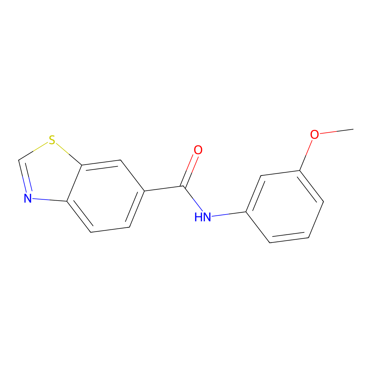 N-(3-methoxyphenyl)-1,3-benzothiazole-6-carboxamide molecular structure, CAS 681168-99-0