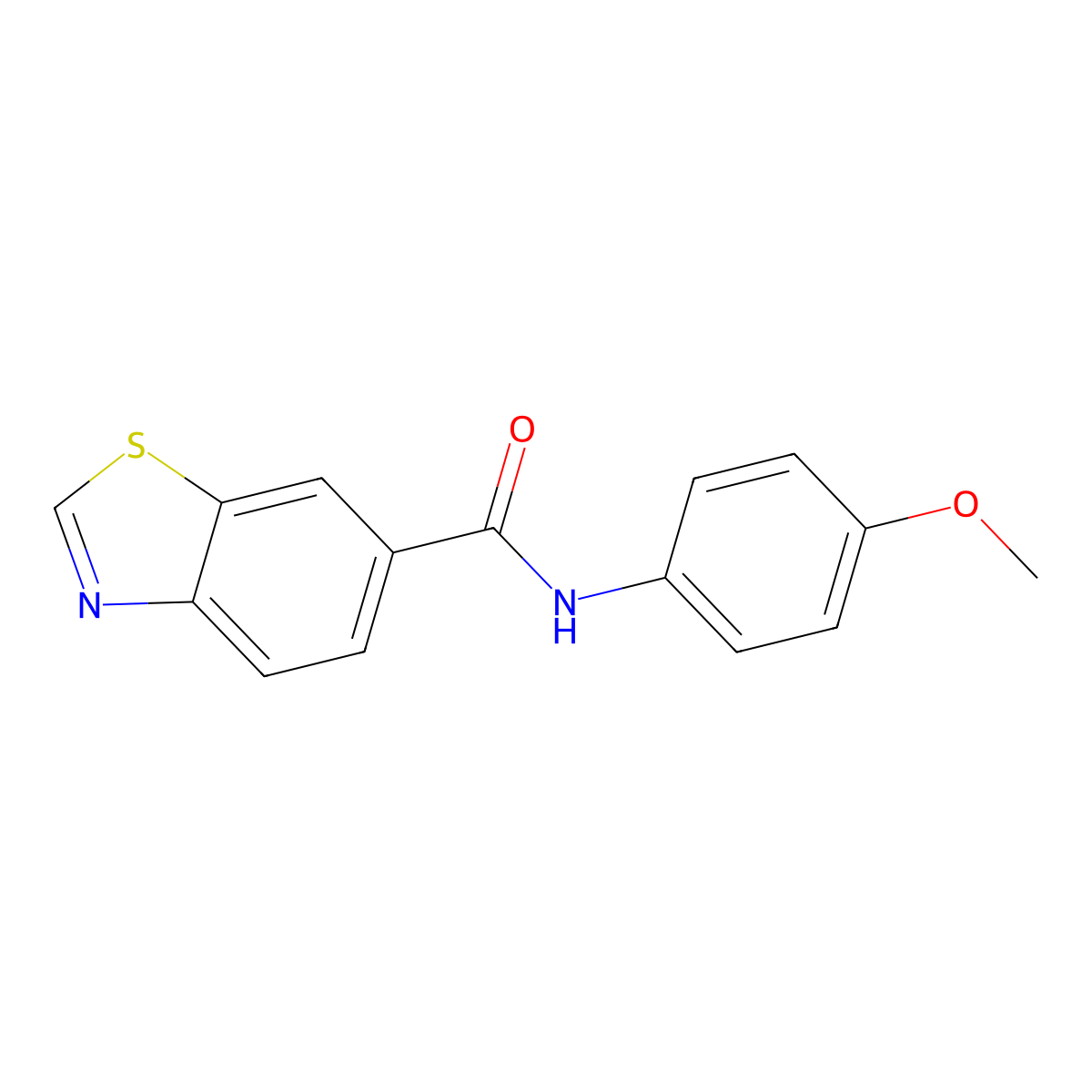 N-(4-methoxyphenyl)-1,3-benzothiazole-6-carboxamide molecular structure, CAS 681169-01-7
