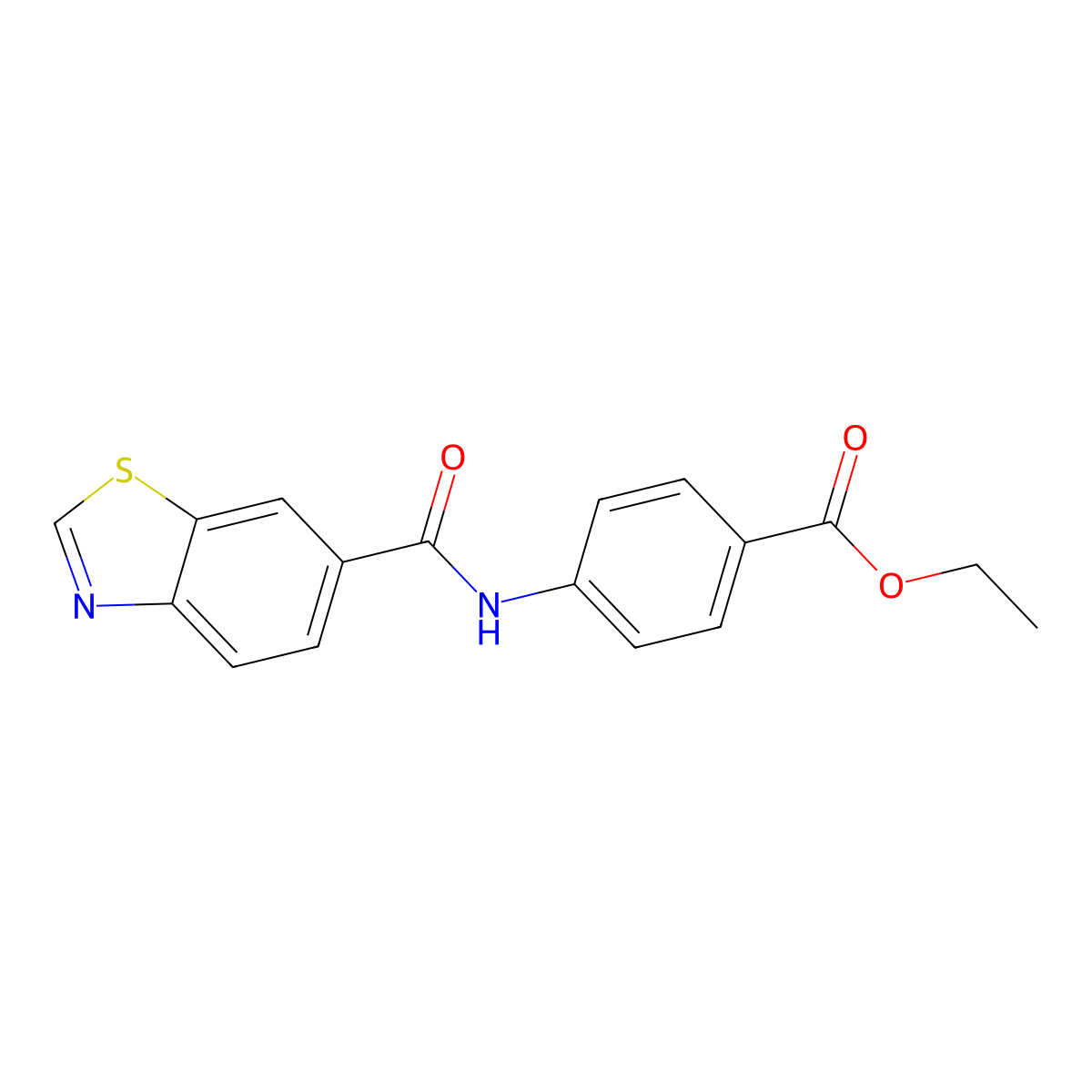Ethyl 4-(benzo[d]thiazole-6-carboxamido)benzoate molecular structure, CAS 681169-14-2